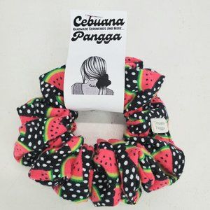 Handmade Women's Scrunchies Large Black Flannel